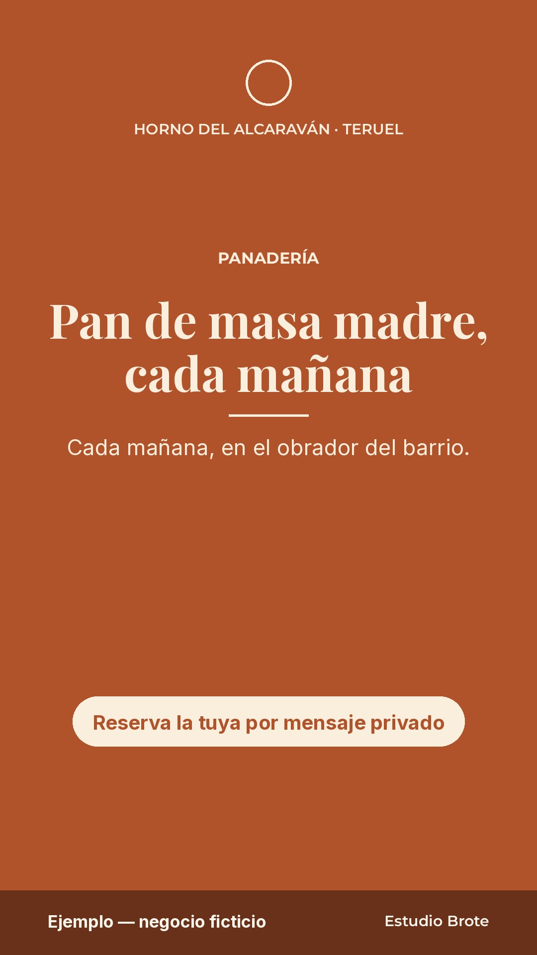 Historia de ejemplo para Horno del Alcaraván, panadería ficticia en Teruel